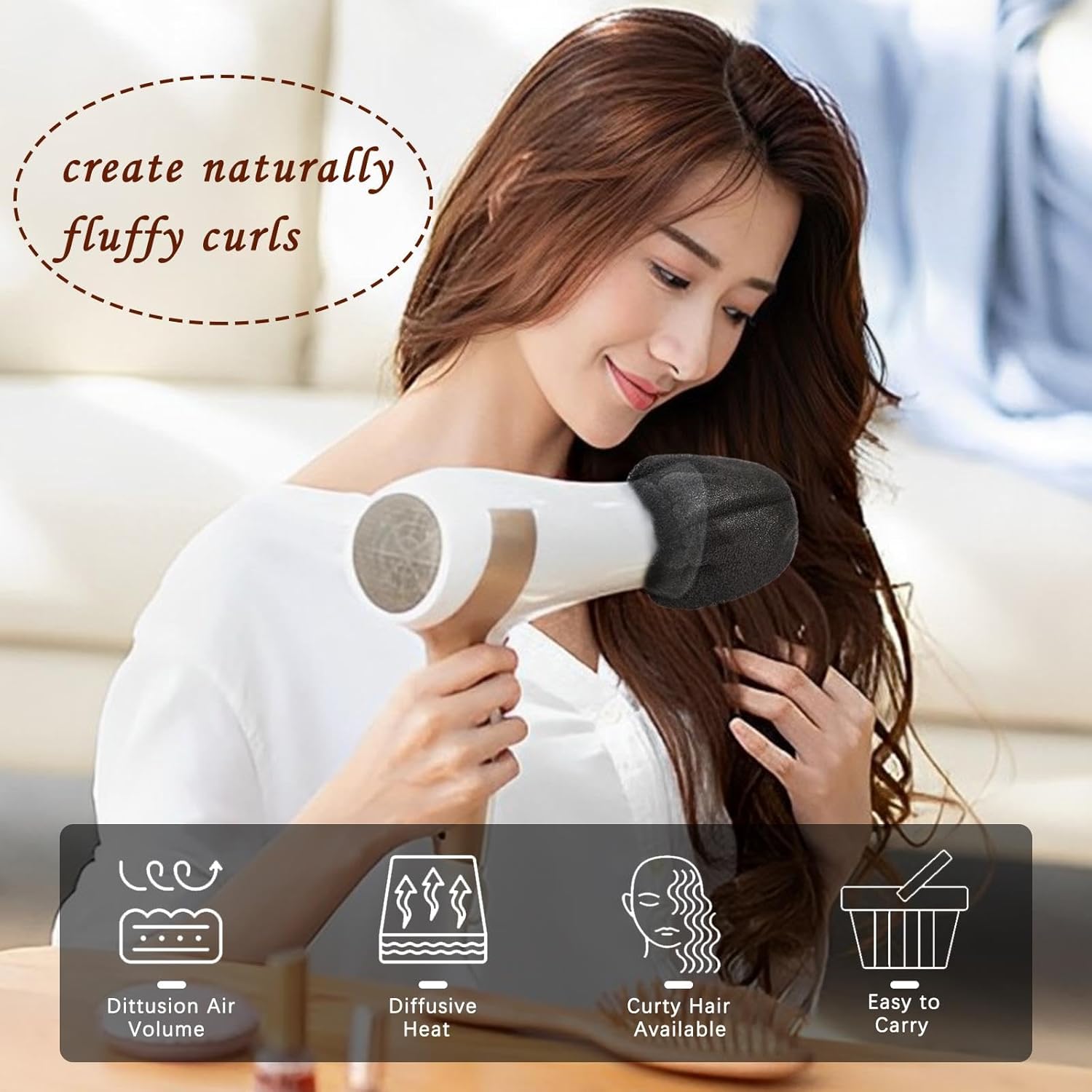 Hot Sock Diffuser for Hair Dryer,2 Pack Universal Diffuser Hair Dryer Attachment Portable Hair Dryer Sock Diffuser Cover with Elastic Band for Home Travel Hotel - Image 6