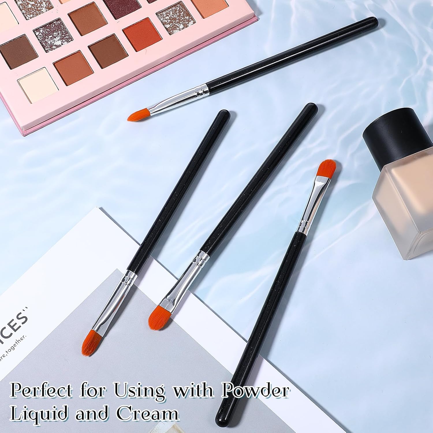 6 Piece Flat Eye Shadow Primer Applicator Brush Set for Flawless Blending - Image 4