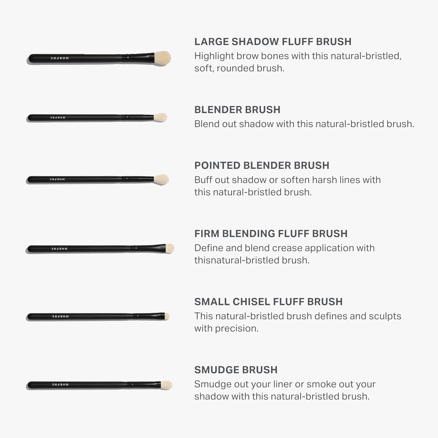 Morphe Eye Obsessed Makeup Brushes - 12 Piece Eyeshadow Brush Set - Lining, Blending & Angled Eyeshadow Brushes - Made with Natural & Synthetic Bristles and Includes Makeup Brush Case (12 Count) - Image 3