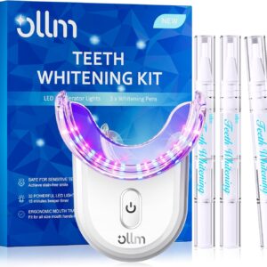 Teeth Whitening Kit for Sensitive Tooth: Professional Whitening Gel Pens Dental kit, 32X LED Light White Personal Care Products, 35% Carbamide Peroxide Whitener, Beauty Tools for Home (01_White)