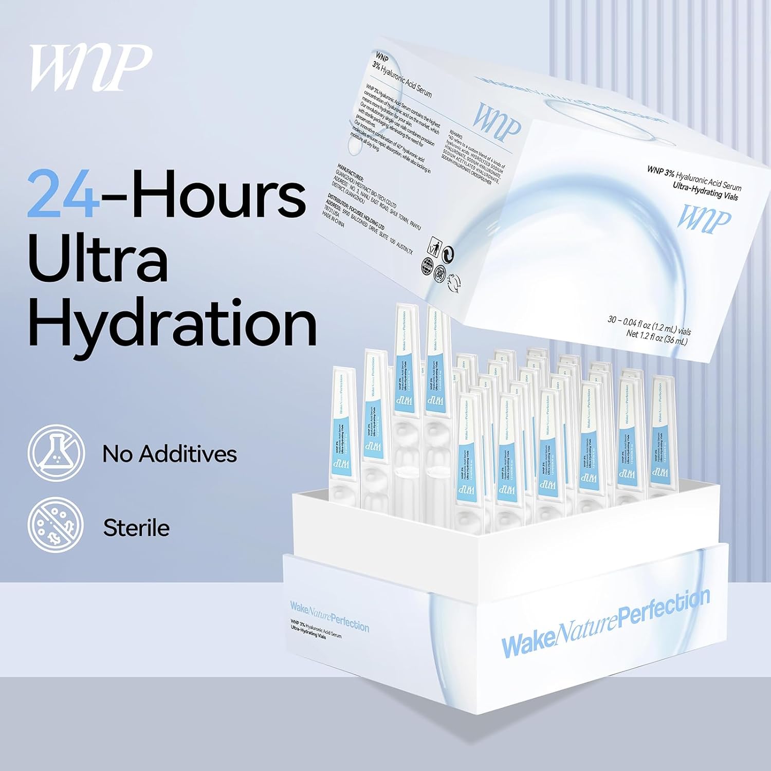 Ultra Hydrating Serum 3% 4D Hyaluronic Acid Smoother Skin|Pre-makeup SkinCare|Anti-Aging serum for face Single-Use Vials Skincare for Dry&Sensitive skin(1.2 ml)*30 - Image 8