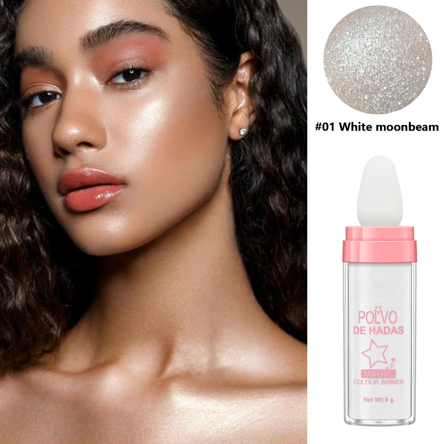 URQT 4 Color Polvo De Hadas Fairy Dust Highlight Patting - Full Body Contouring and Clavicle Pearlescent Patting Powder for Face and Eye, Christmas Sparkling Body Glitter (4 Pack) - Image 6