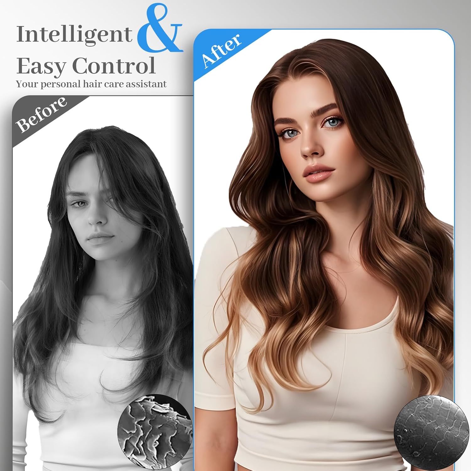 Hair Dryer, 160,000 RPM High Speed Fast Drying Low Noise Professional Ionic Blow Dryer with Magnetic Nozzle, HD Display for Salon Travel Home Use - Image 4
