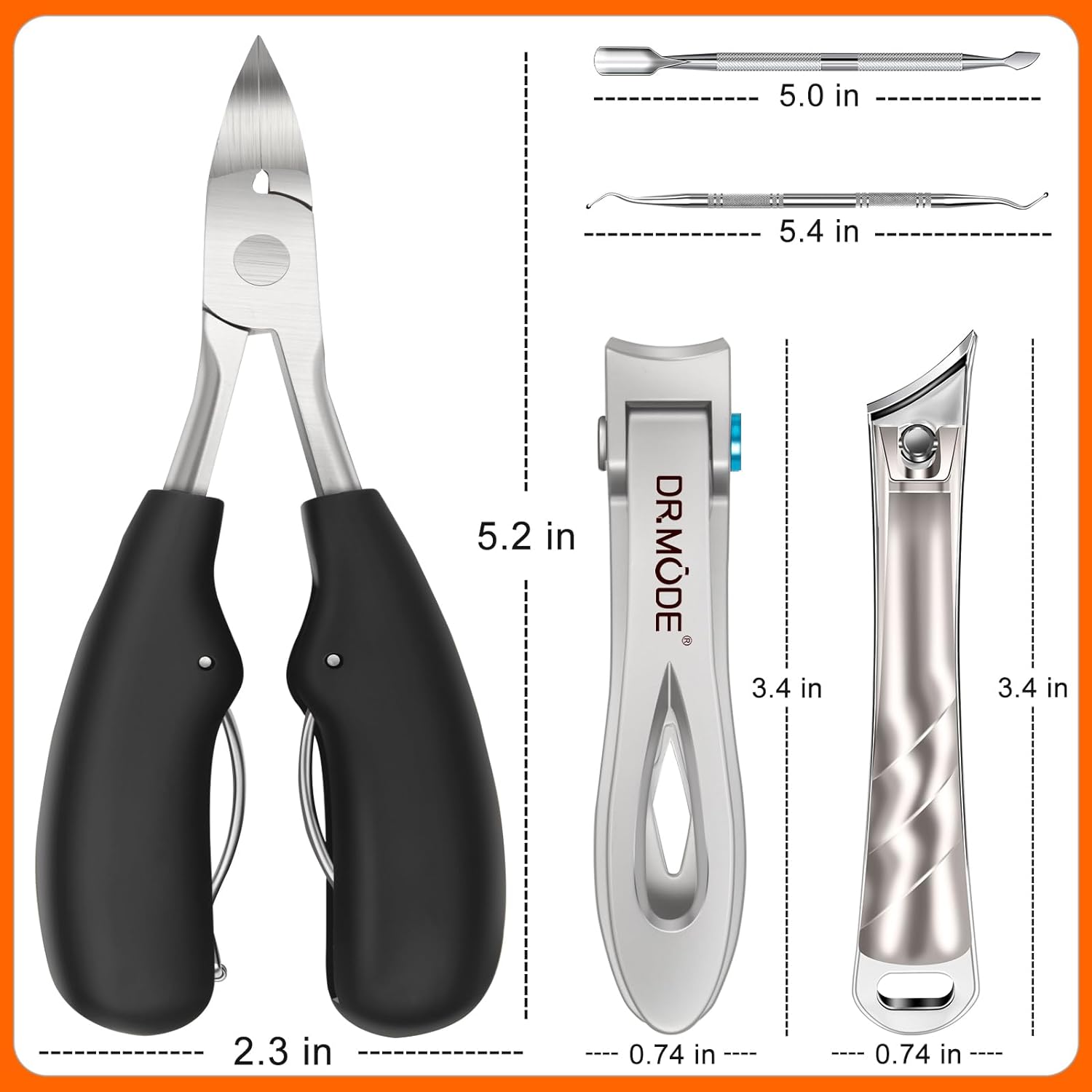 Toenail Clippers for Seniors Thick Toenails, Heavy Duty Large Toe Nail Clippers for Men Thick Nails with Wide Opening, Sharp Ingrown Toenail Clippers Nail Cutter Long Handle with Slanted Curved Blade - Image 7