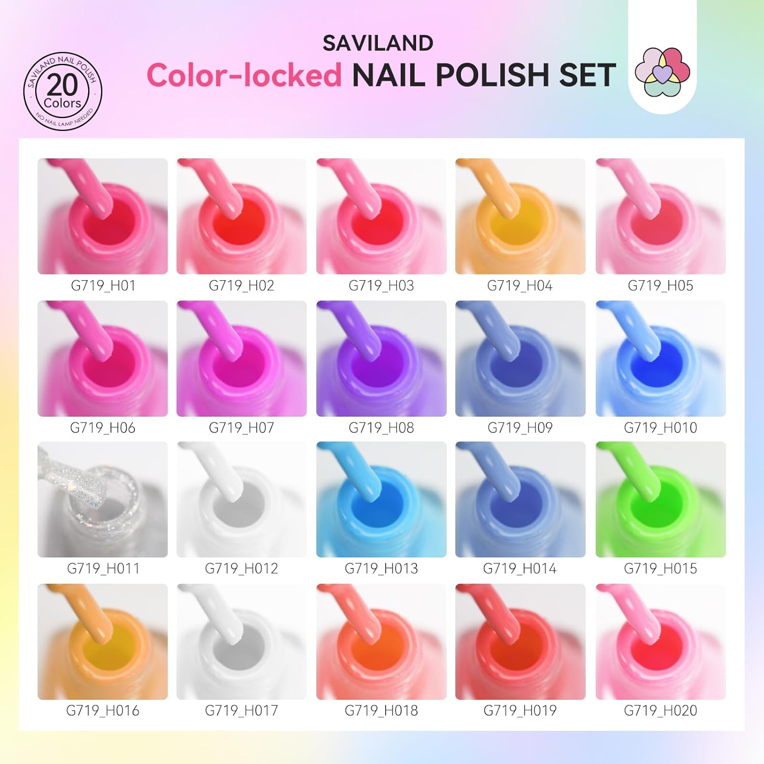 SAVILAND Color Artistry Nail Polish Set: Ultra Quick Dry Regular Nail Polish Kit 20+3 Colors Spring Summer Fingernail Polish Bulk Base Glossy & Matte Top Polish Coat Nail Art DIY Home Women Gift - Image 2