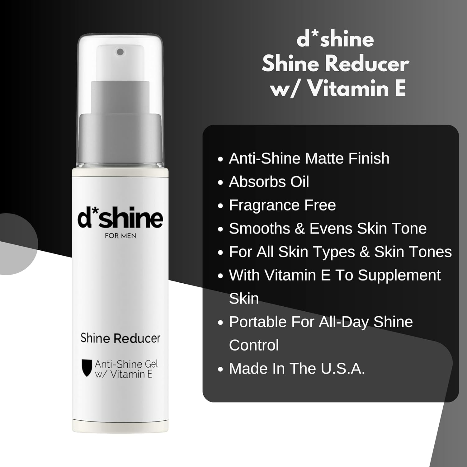 Face Shine Reducer For Men with Vitamin E - Anti Shine Mattifying Gel: Oil Control Mattifier - Absorbs Oil - Shine Free Face Oil Reducer - Matte Lotion - Image 9