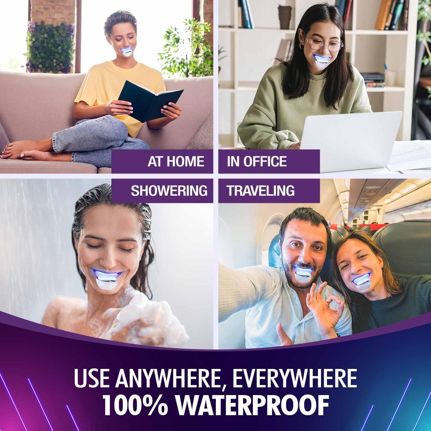 Revolutionary Teeth Whitening Kit for Sensitive Teeth, โ Instant Results to Help Remove Stubborn Stains, Hands-Free Waterproof Teeth Whitening Light & 4 Whitening Pens, Vegan - Image 5