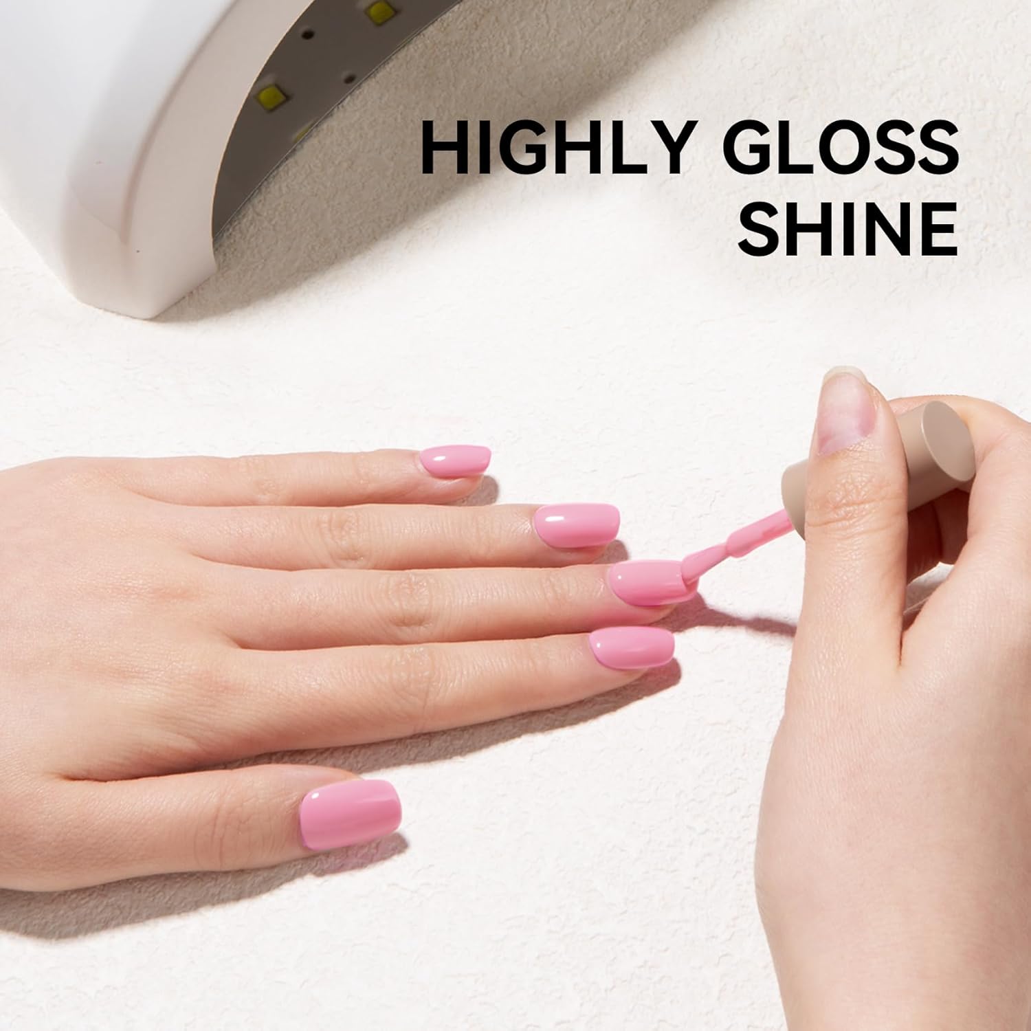 MEGIOR Sakura Pink Gel Nail Polish 15ML Pink Spring Summer Soak Off UV Light Cure Gel Polish Nail Art Manicure Salon 0.5Oz for Women Girls Home DIY - Image 4