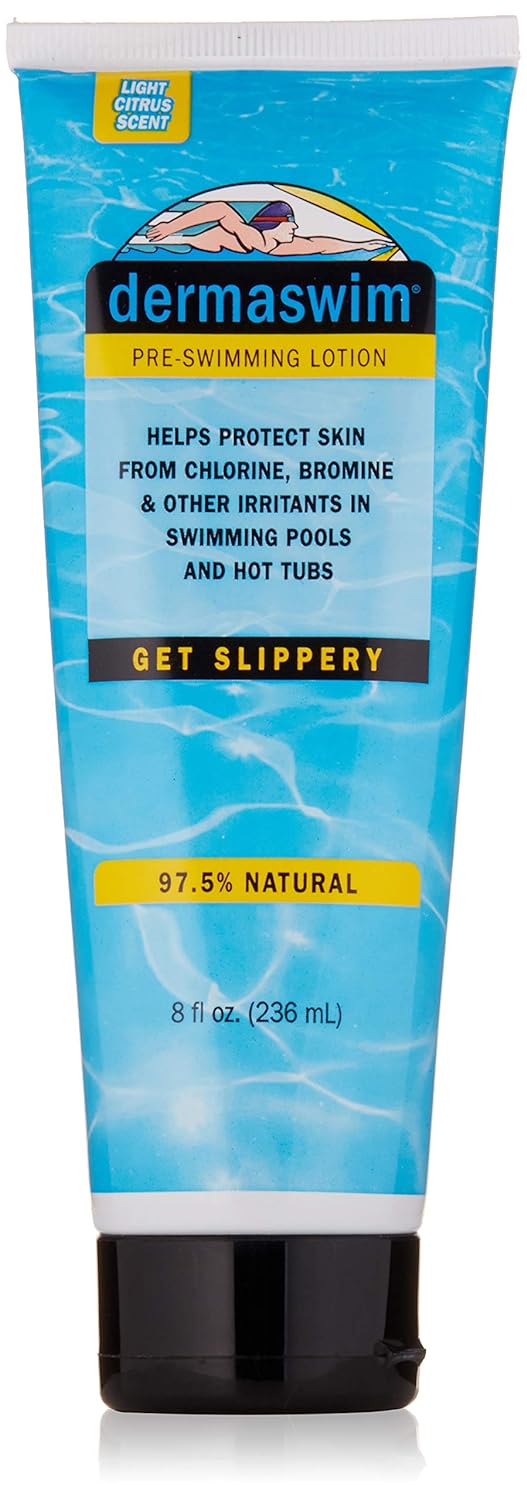 Pre-Swim Lotion for Chlorine Protection – 8 fl oz | 97.5% Natural & Paraben-Free | Vitamin-Enriched with Aloe & Green Tea | Shields & Moisturizes Skin Before Swimming in Pools or Hot Tubs