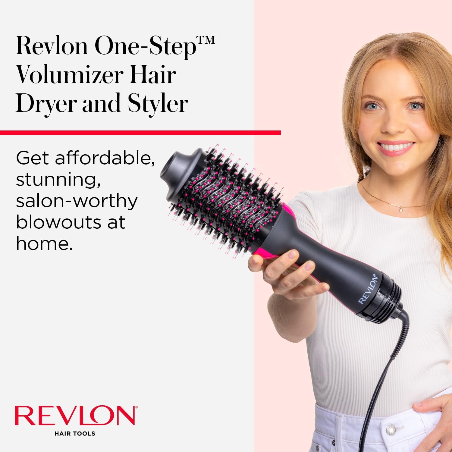 REVLON One-Step Volumizer Hair Dryer and Styler, for Less Frizz, More Shine, and Reduced Heat Damage for Salon Style Round Brush for Blowout, Black (Amazon Exclusive) - Image 3