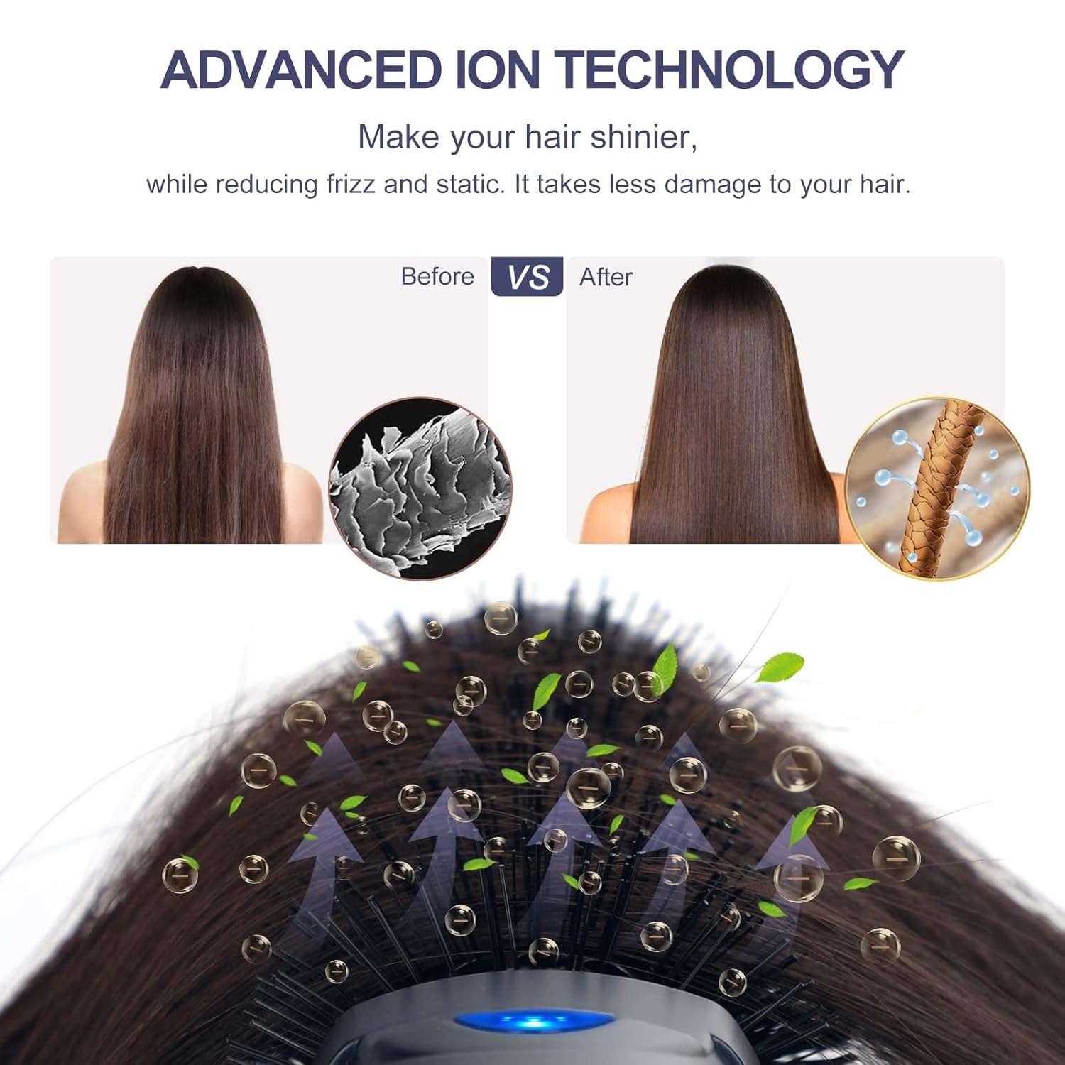Hair Dryer Brush, Aima Beauty 4-in-1 Upgrade Hot Air Straightener Curler Function for Women, Hair Styling Tools, Prussian Blue-Round - Image 6