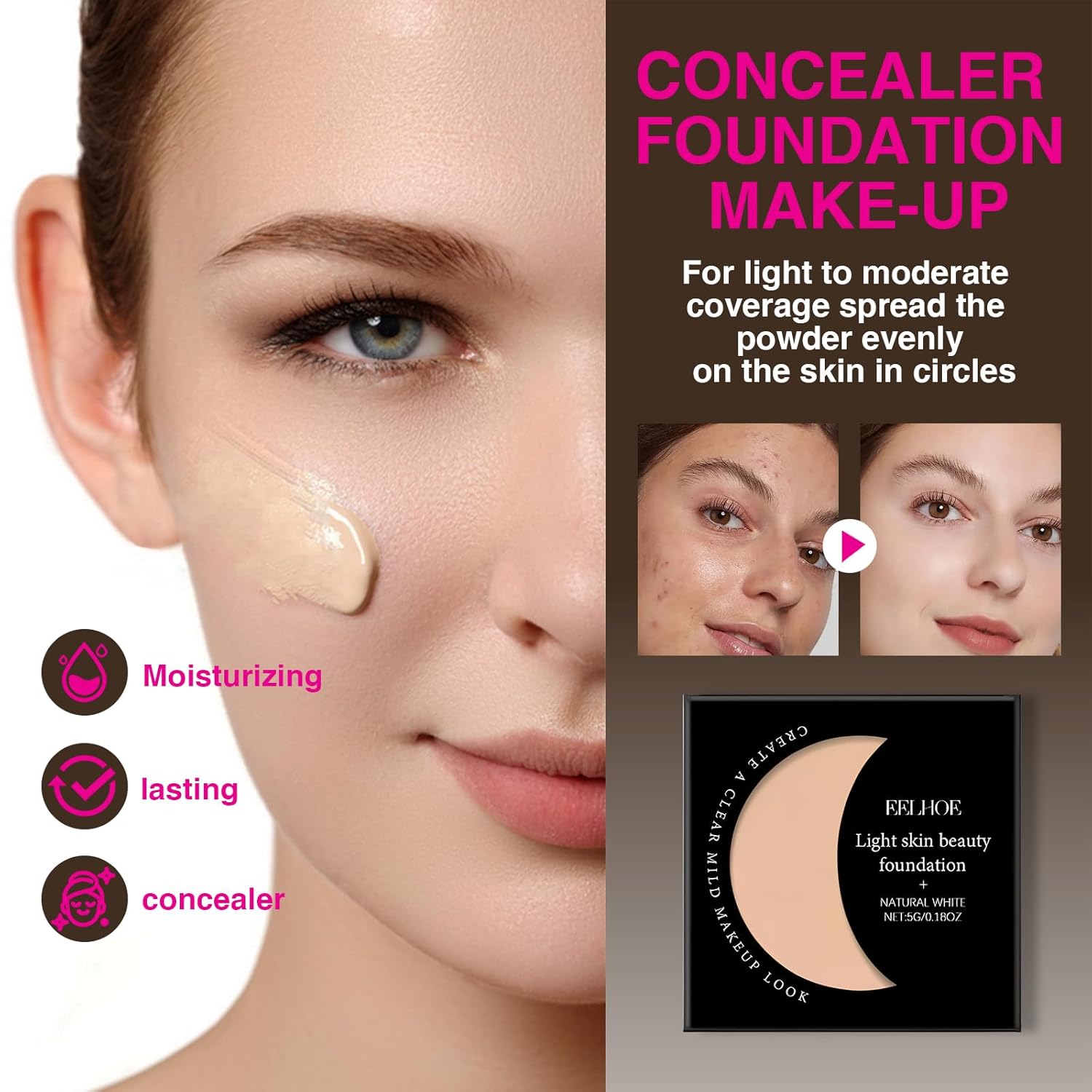 Inauguratei Under Eye Brightener,Neutraln Under Eye Brightener,Eye Brightener,Under Eye Concealer, Color Corrector For Dark Circles, Waterproof Under Eye CC Concealer (Khaki, 1PCS) - Image 4
