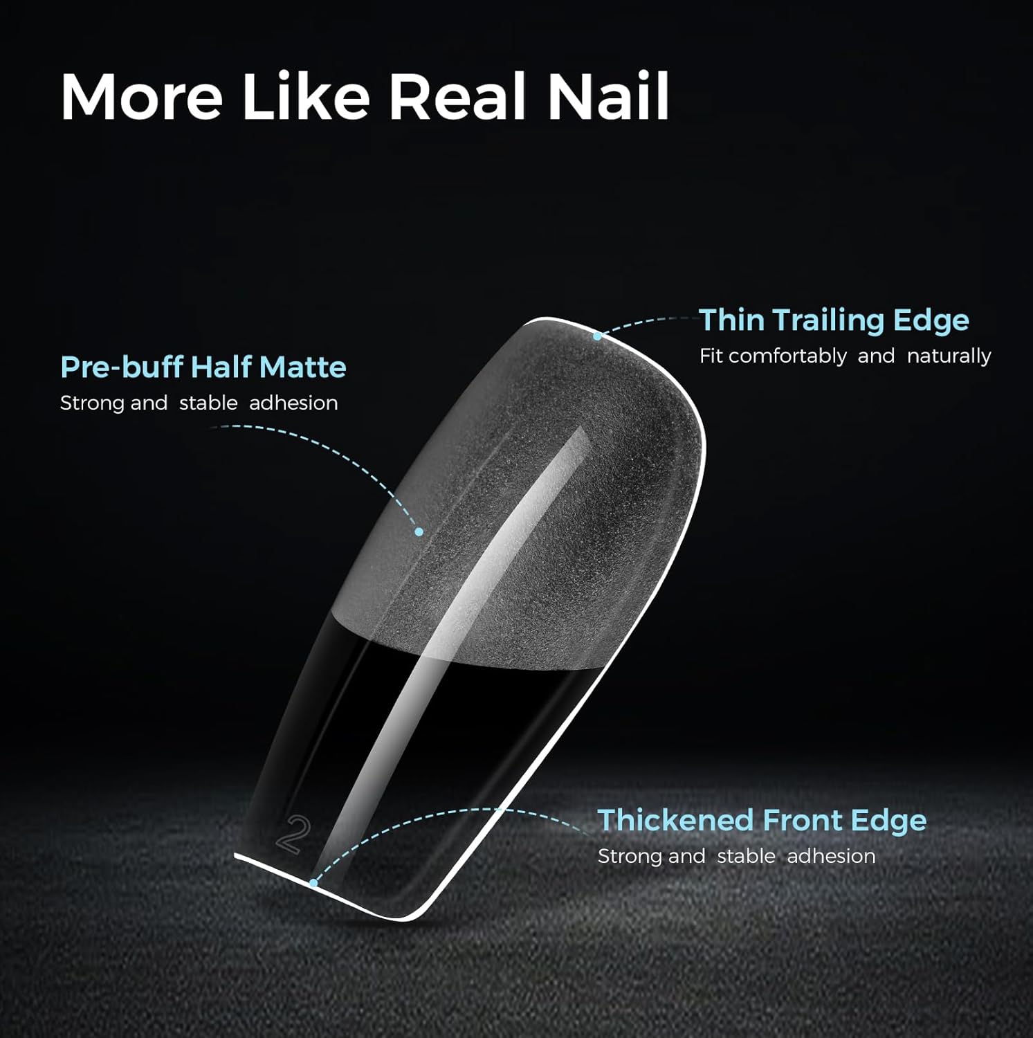 TOMICCA Clear Nail Tips Acrylic Nails 240Pcs Medium Coffin Acrylic Nail Kit 15 Sizes Clear Nails Pre-shaped Gel Nail Tips for Nail Extensions Home DIY Salon - Image 6