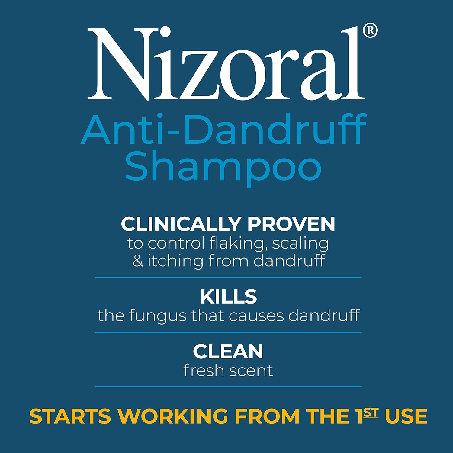 Nizoral Anti-Dandruff Shampoo with 1% Ketoconazole, Fresh Scent, 14 Fl Oz - Image 5