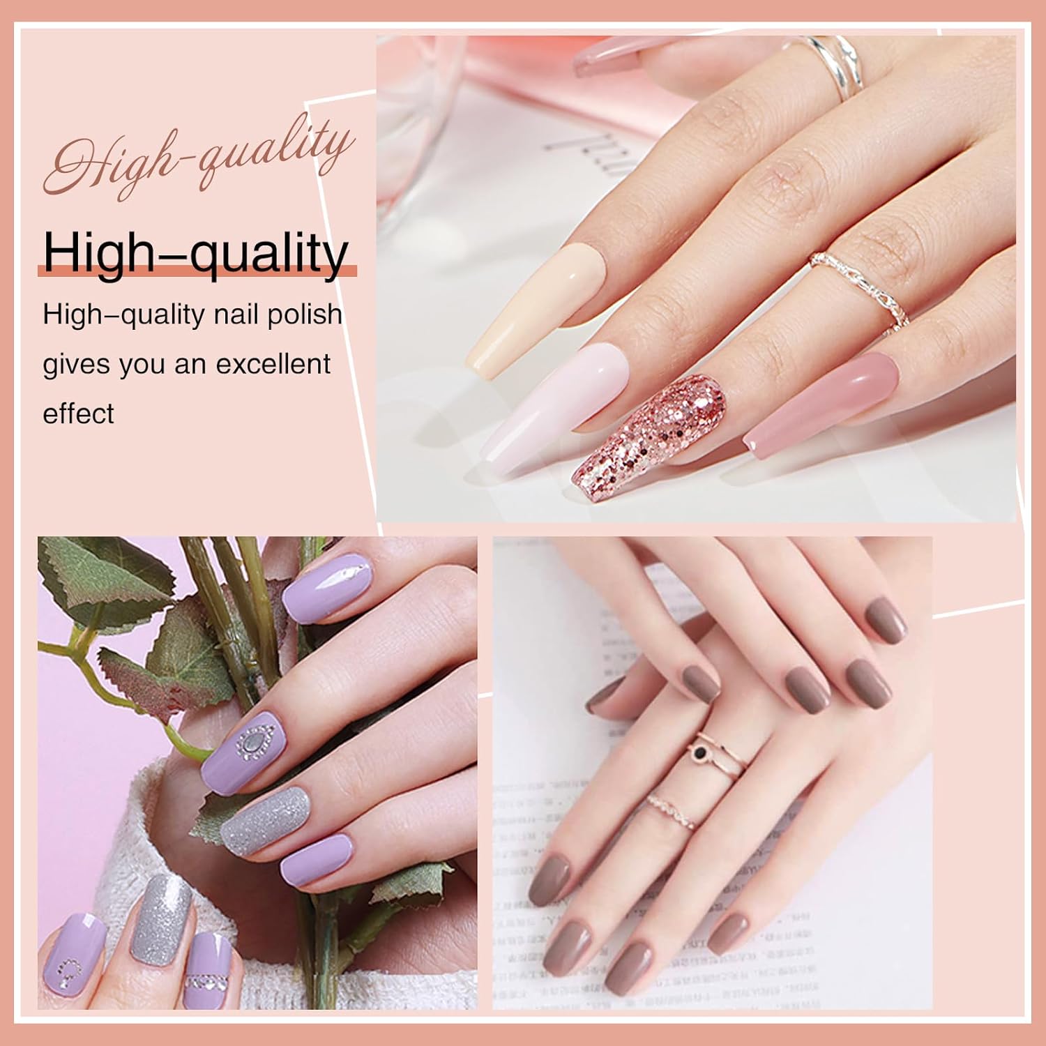 Wakaniya 8-Color Mini Nail Polish Set, Quick Dry Nude Pink White Purple for Beginners - Image 5