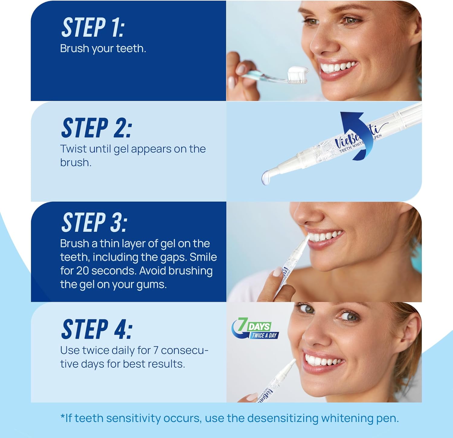 Teeth Whitening Pen Gel Kit: 35% Carbamide Peroxide Gel for Stain Removal - No Sensitivity with Remineralizing Pen for a Brighter Whiter Smile Mint - Image 9