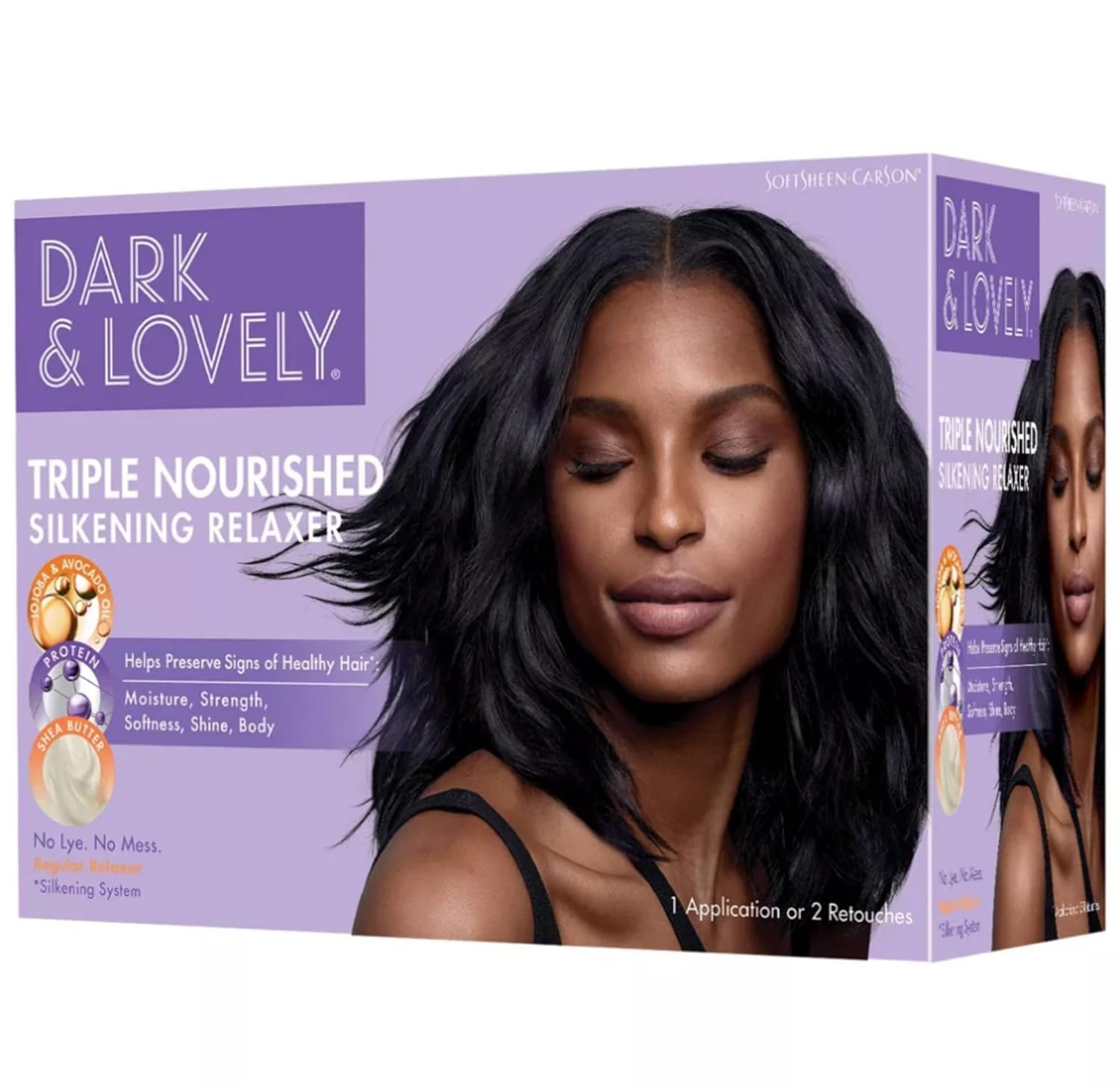 SoftSheen-Carson Dark and Lovely Triple Nourished Silkening No-Lye Relaxer with Shea Butter, Regular - Image 2