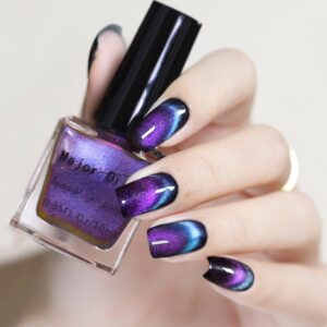 Major Dijit Cat Eye Nail Polish Quick Dry Glitter Nail Polish with Magnetic Stick, Vegan, and Cruelty-Free Nail Paint Art for Nail Salon