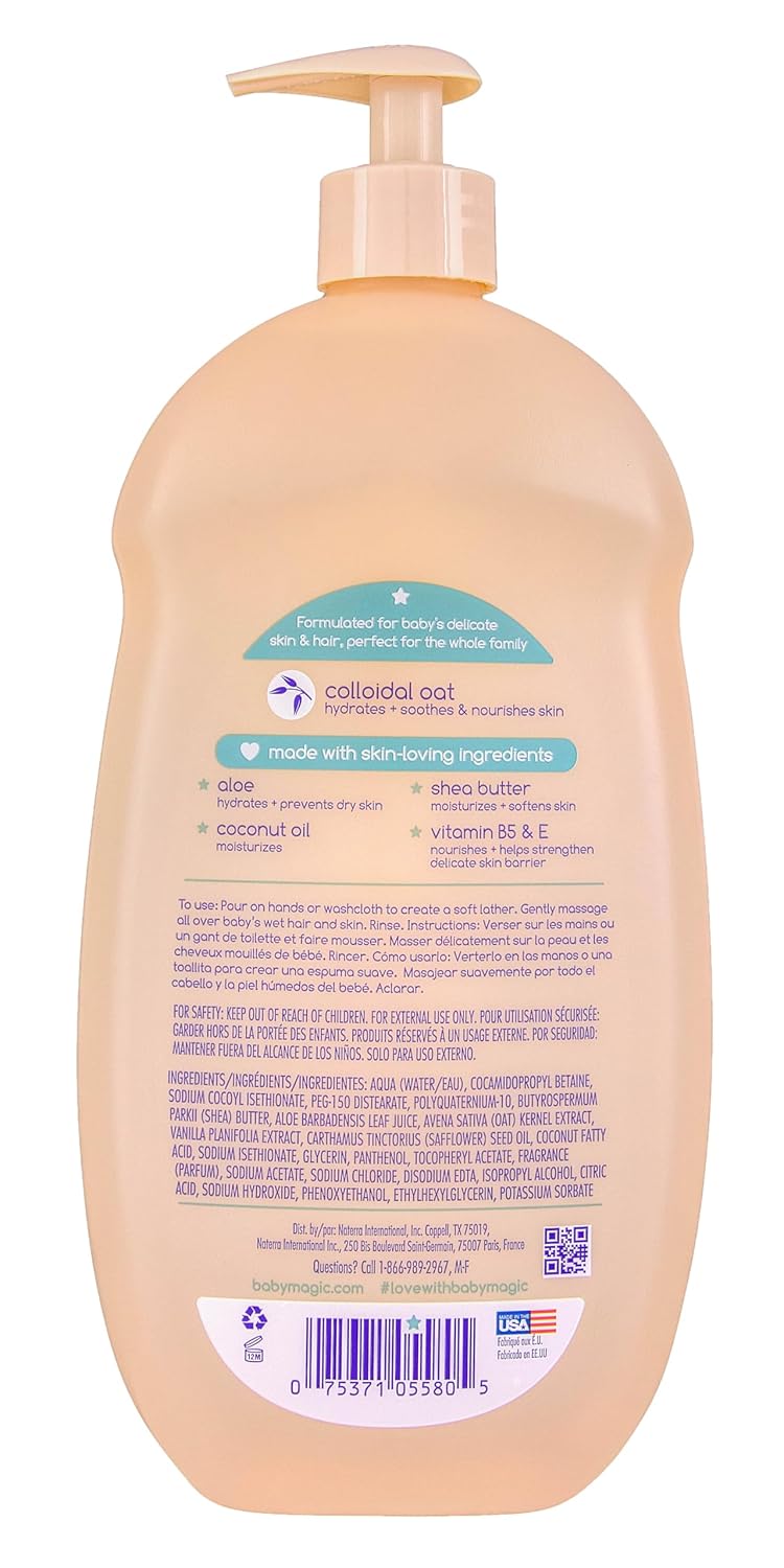 Baby Magic Soothing Hair & Body Wash, Vanilla & Oat, 30 Fl Oz - Image 2