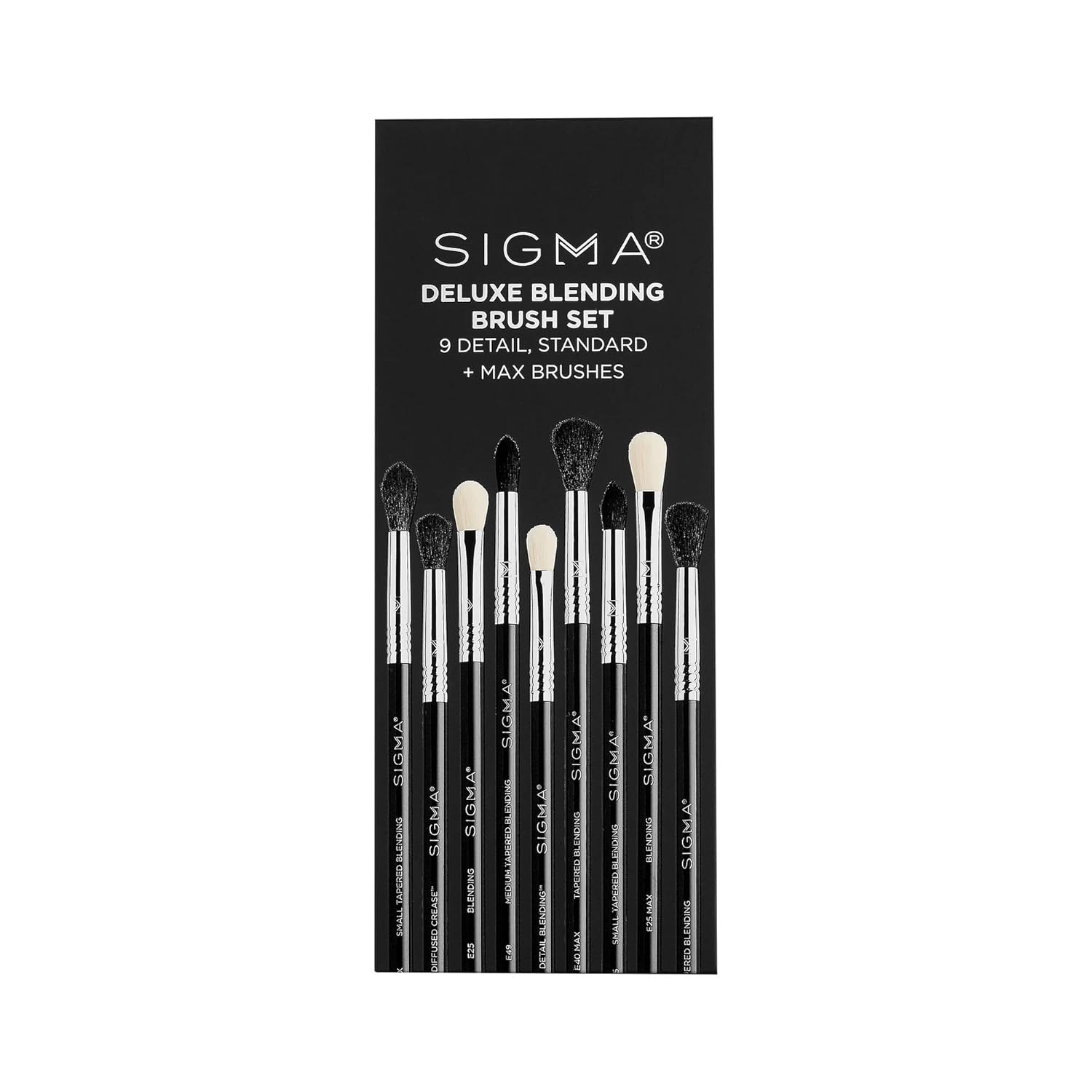 Sigma Beauty Deluxe Blending Brush Set – Professional Grade Eyeshadow Brush Set with 9 Full Size Blending Brushes Featuring Extra Soft Fibers for Precise, Controlled, & All-Over Eyeshadow Blending - Image 3