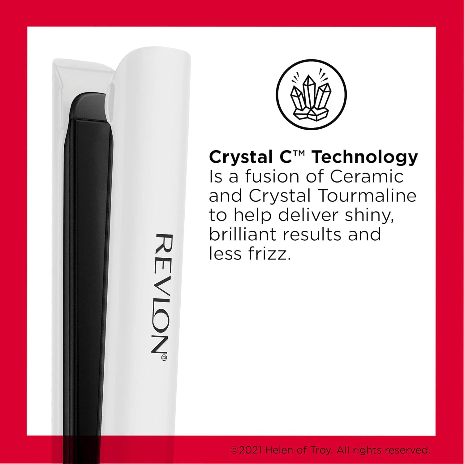 REVLON Crystal C + Ceramic Digital Hair Flat Iron | Long-Lasting Shine and Less Frizz, (1 in) - Image 2