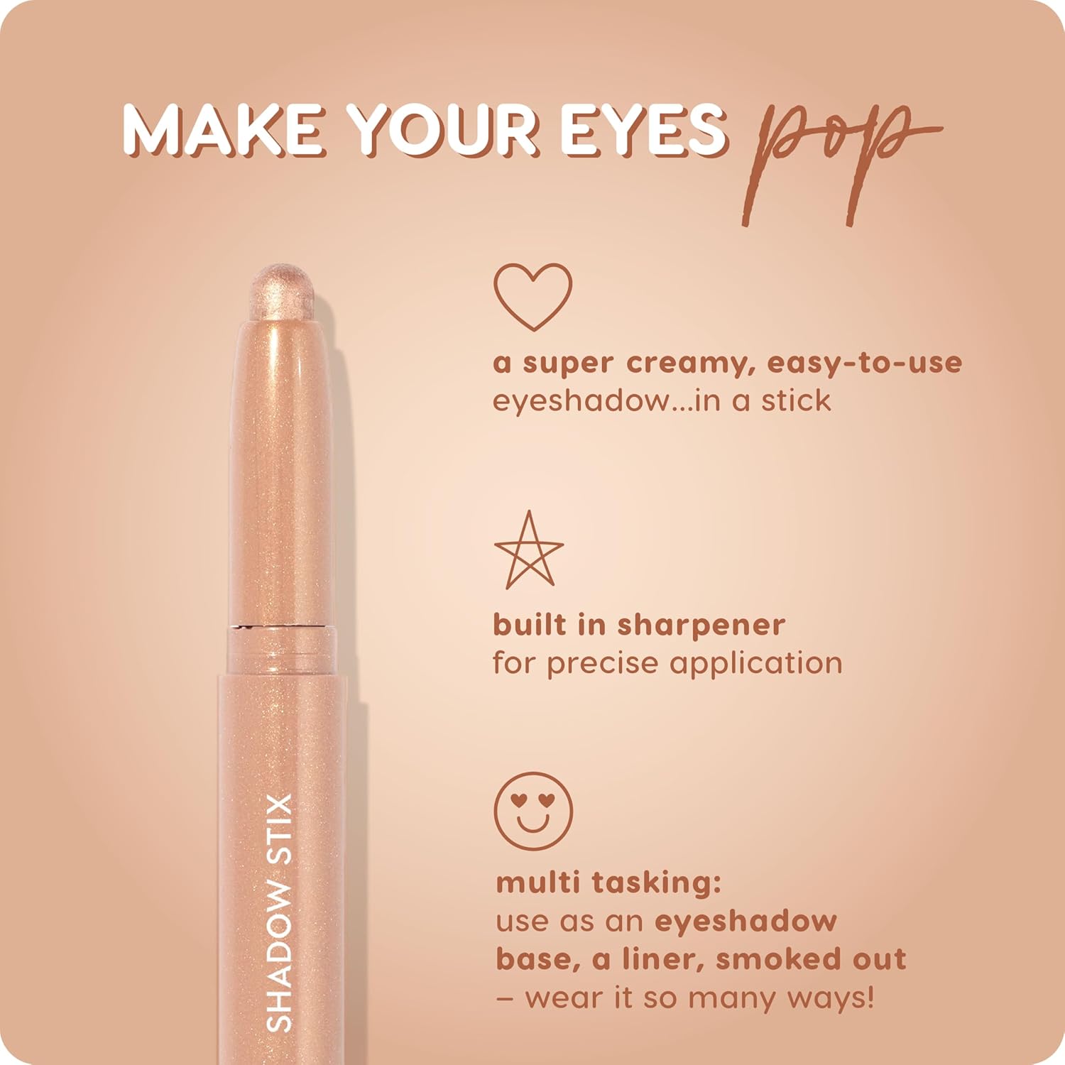 ColourPop Shadow Stix - Cream Eyeshadow Stick with Long-Lasting Color - Multi-Use Cream Makeup with a Built-In Sharpener & Precise Tip for Easy Application - Honey BB (0.05 oz) - Image 4
