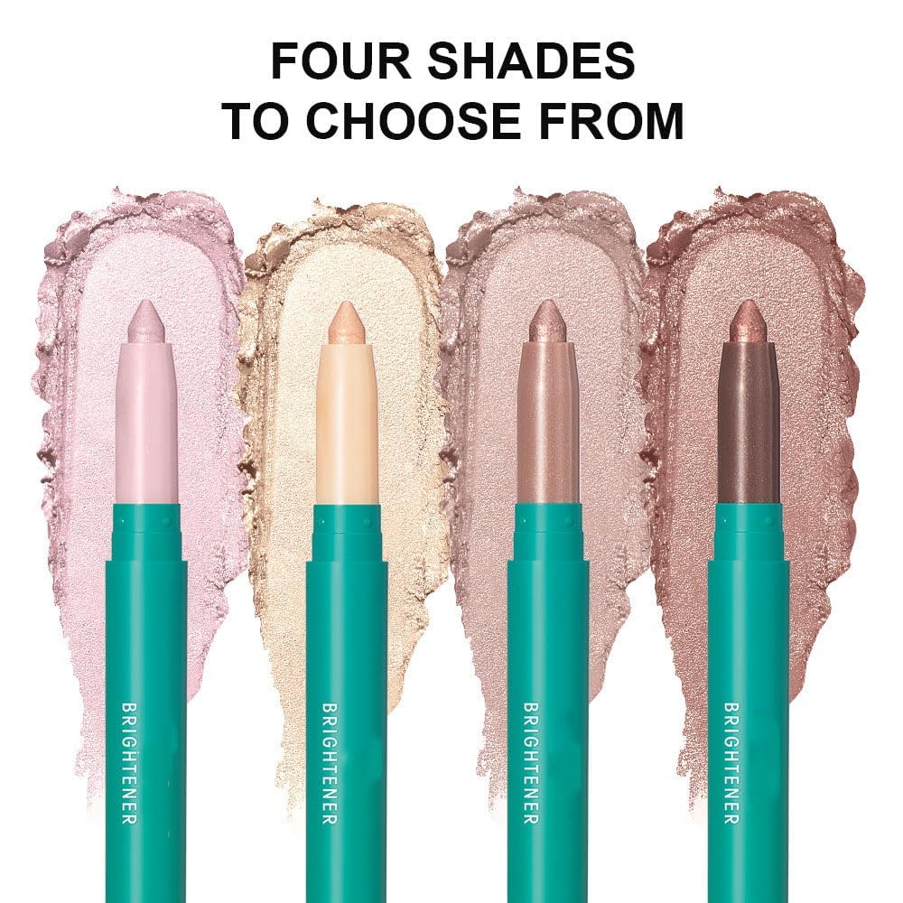 4Pcs Eyeshadow Stick, Eye shadow Brightener Stick Glitter Highlighter Makeup Eye Liner, Shimmer Creamy Long Lasting Eye Makeup. (4 colors) - Image 2