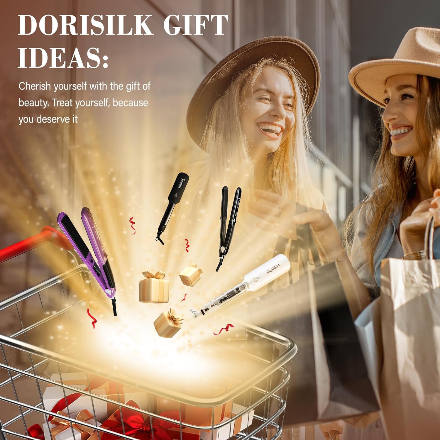 DORISILK 2.0 Upgraded Steam Straighteners for Hair, Professional Salon Ceramic Tourmaline Vapor Steam Flat Iron Hair Straightener and Curler 2 in 1 Straightening Curling Iron, Dual Voltage LED Temp - Image 8