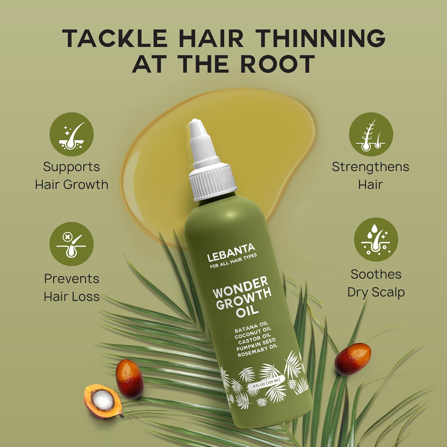 Batana Oil For Hair Growth - 100% Pure, Raw & Natural Blend With Organic Castor, Pumpkin Seed, Coconut and Rosemary Oil - Thicker, Stronger Hair For Men & Women Scalp (1 Pack) - Image 2