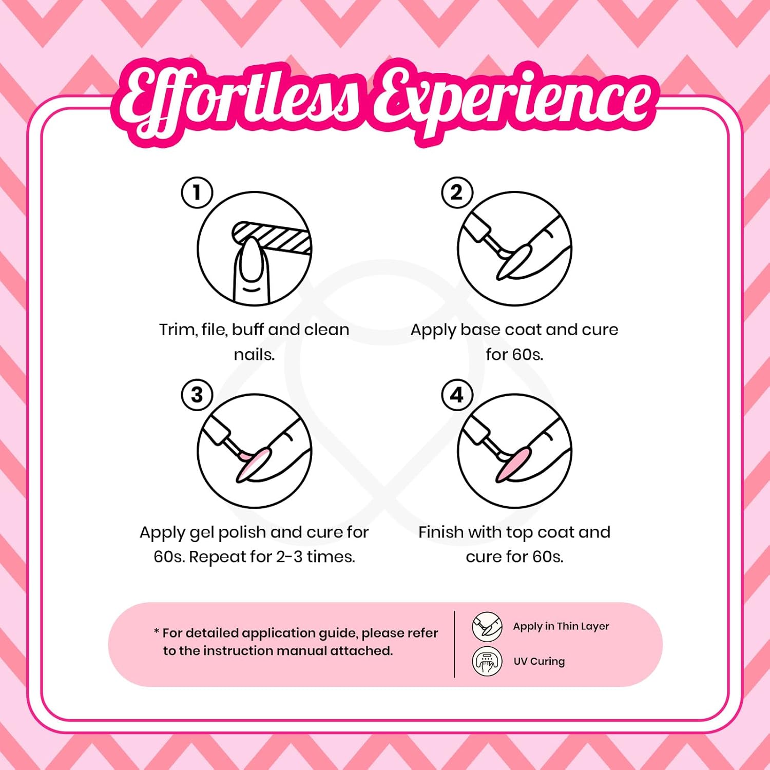 Beetles Gel Nail Polish Set - 6 Colors Hot Pink Rose Red Summer Nail Gel Polish Kit Gel Nail Polish Collection Pink Glitter Gifts for Women Soak Off Uv Nail Lamp Manicure Kit - Image 6