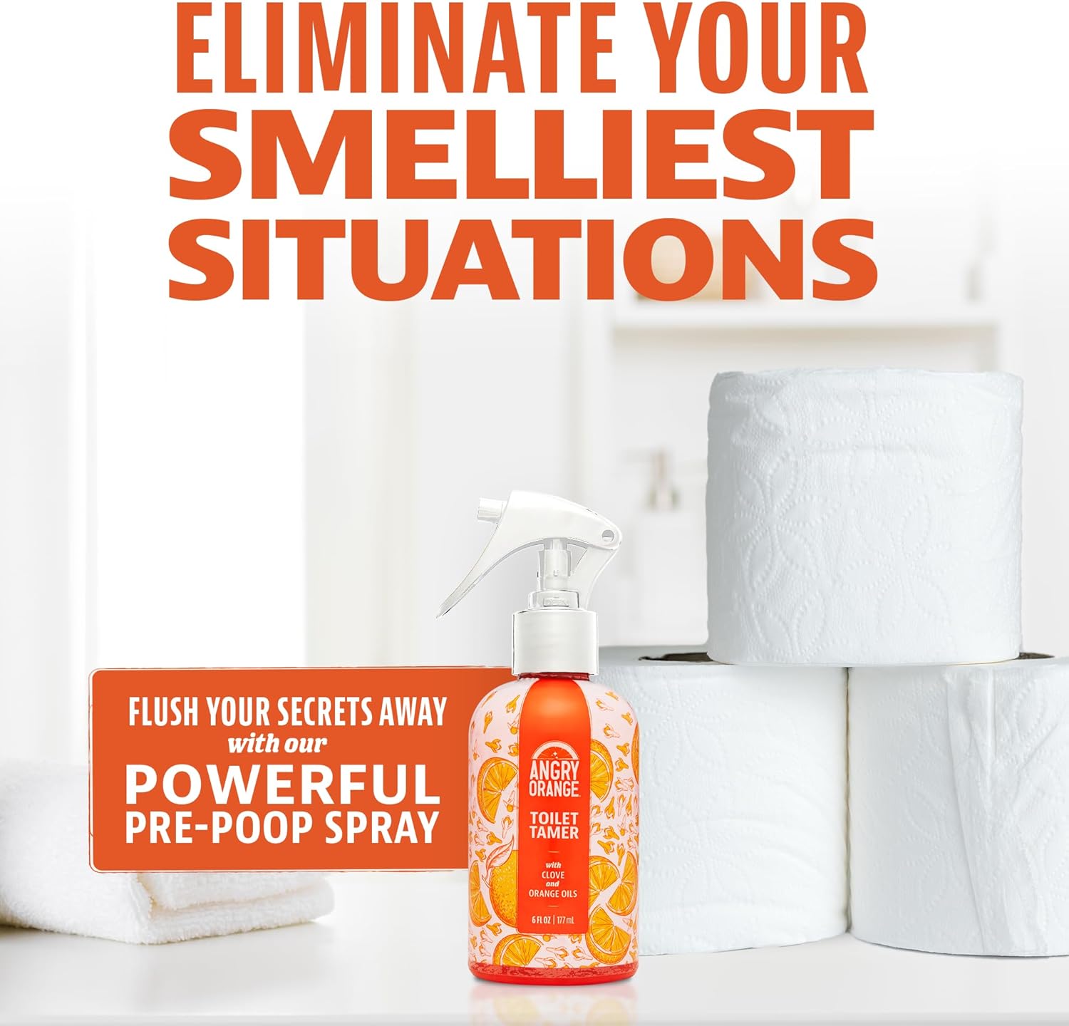 ANGRY ORANGE Toilet Tamer Bathroom Spray - Citrus Orange Spice - 6 oz - Image 3