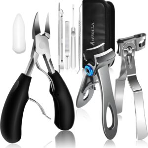 Werlla Toenail Clippers for Seniors Thick Toenails, Heavy Duty Toe Nail Clippers Adult Thick Nails Long Handle, Large Toenail Clippers for Thick Nails 8Pcs