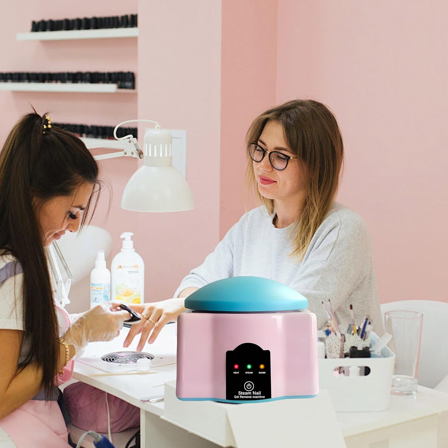 Upgraded Electric Steam Nail Polish Remover, Gel Nail Polish Steam Remover with Colourful Cuticle Pusher Spoon - Image 6