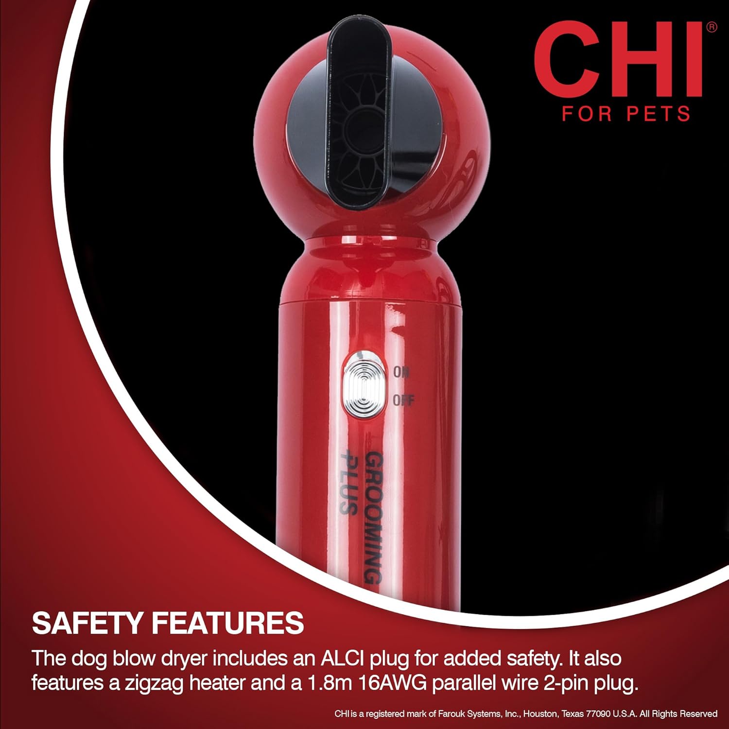 CHI for Pets Grooming Plus Handheld Pet Hair Dryer for Cats and Dogs, All Hair Types; Compact, Low Heat, Low Noise Pet Dryer; Leaves One Hand Free to Hold & Comfort Pet, FF28716 - Image 7