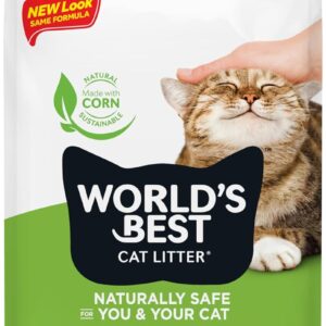 WORLD'S BEST CAT LITTER Comfort Care Unscented 15-Pounds - Natural Ingredients, Quick Clumping, Flushable, 99% Dust Free & Made in USA - Long-Lasting Odor Control & Easy Scooping