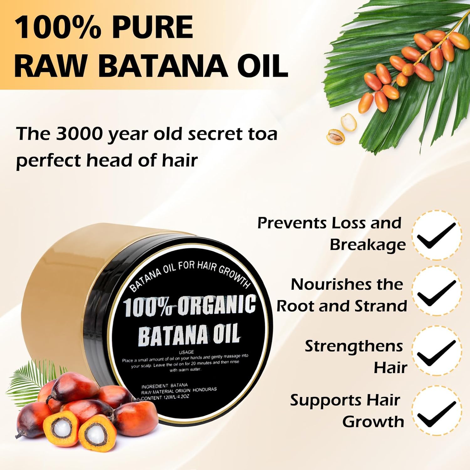 8 oz Raw Batana Oil for Hair Nourishment, Revitalization, and Deep Hydration - Image 2