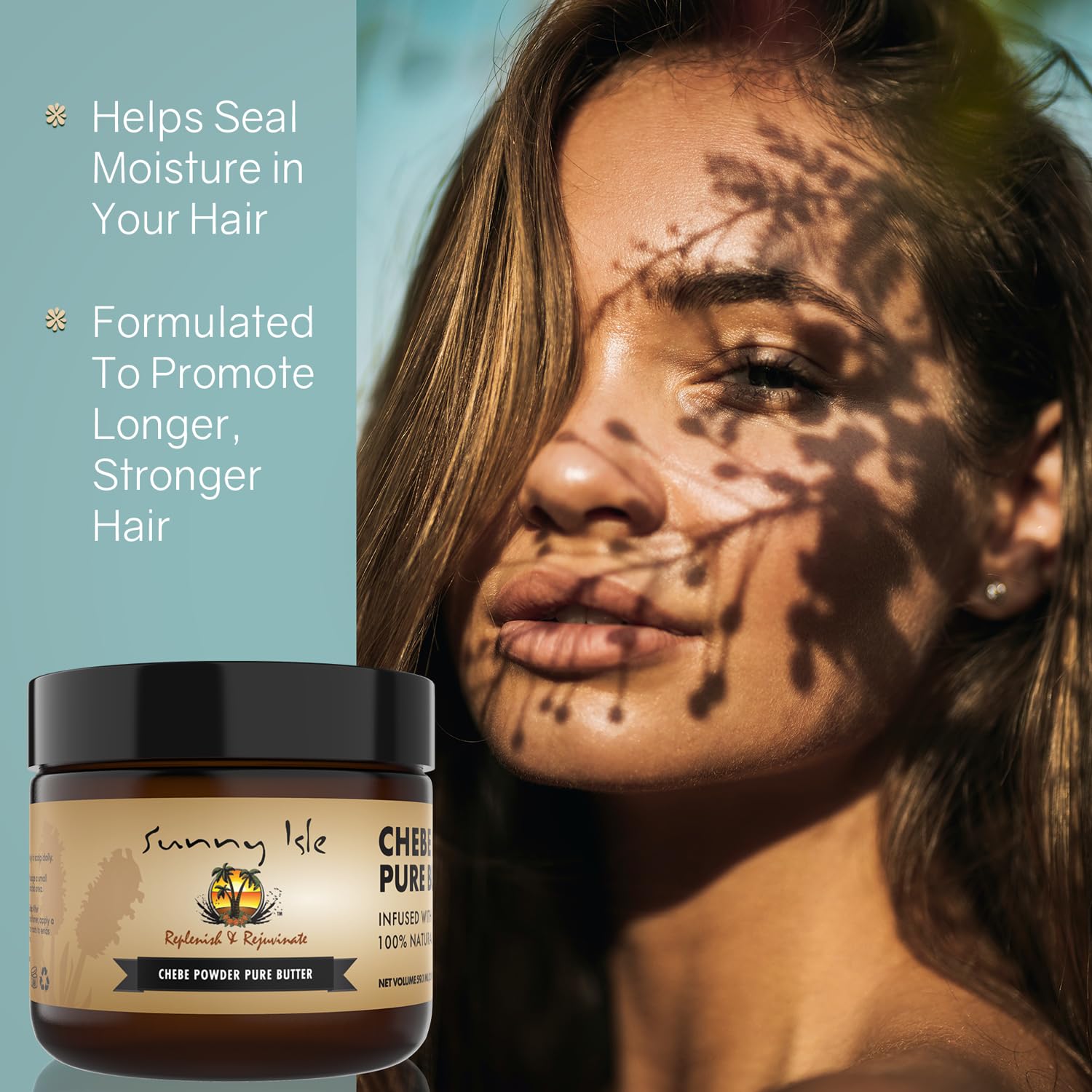 Sunny Isle Jamaican Black Castor Oil Pure Butter with African Chebe Powder 2oz | All-Natural Longer, Stronger Hair & Skin Moisturizer for All Types - Image 2