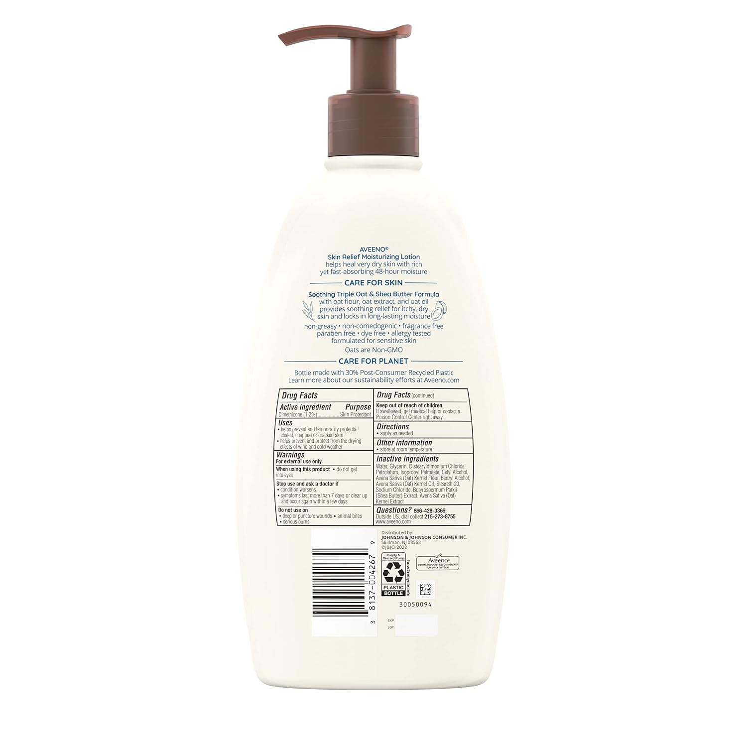 Aveeno Skin Relief Fragrance-Free Moisturizing Body Wash with Oat to Soothe Itchy, Dry Skin, Gentle & Unscented Daily Cream Body Cleanser, Soap-Free & Dye-Free for Sensitive Skin, 18 fl. Oz - Image 9