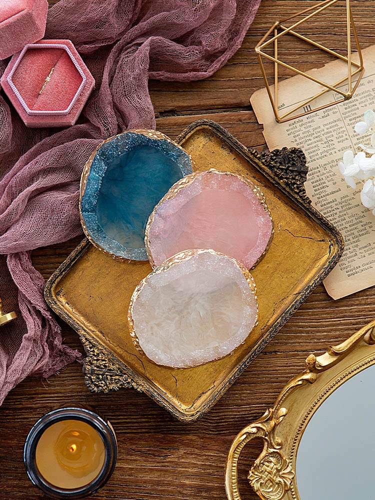 AKOAK 1 Pack Phnom Penh Resin Crystal Agate Palette Nail Art Gel Nail Polish Palette Nail Piece Display Tool,White - Image 4