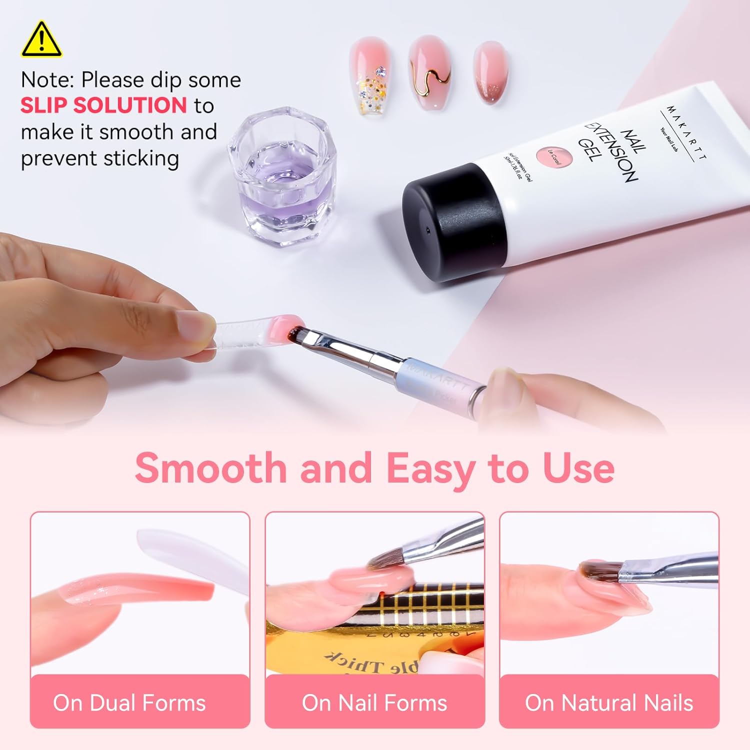 Makartt Poly Nail Gel: Natural Pink 50ML 3D Gel Nail Builder Salon Supplies Easy DIY at Home - Image 5