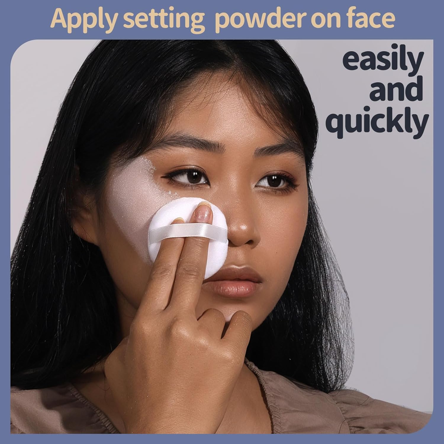 Teenitor 3pcs Setting Powder Puff 2.36 Inch, Soft Applicator for Loose and Pressed Powder, Face Makeup Puff With Cases - Image 4