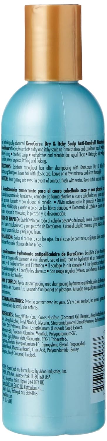 KeraCare Dry & Itchy Moisturizing Conditioner 8 oz - With Flax Seed Extract, Coconut Oil and Aloe Leaf Juice - Effective Against Dandruff, Seborrheic Dermatitis and Seborrhea - Image 2