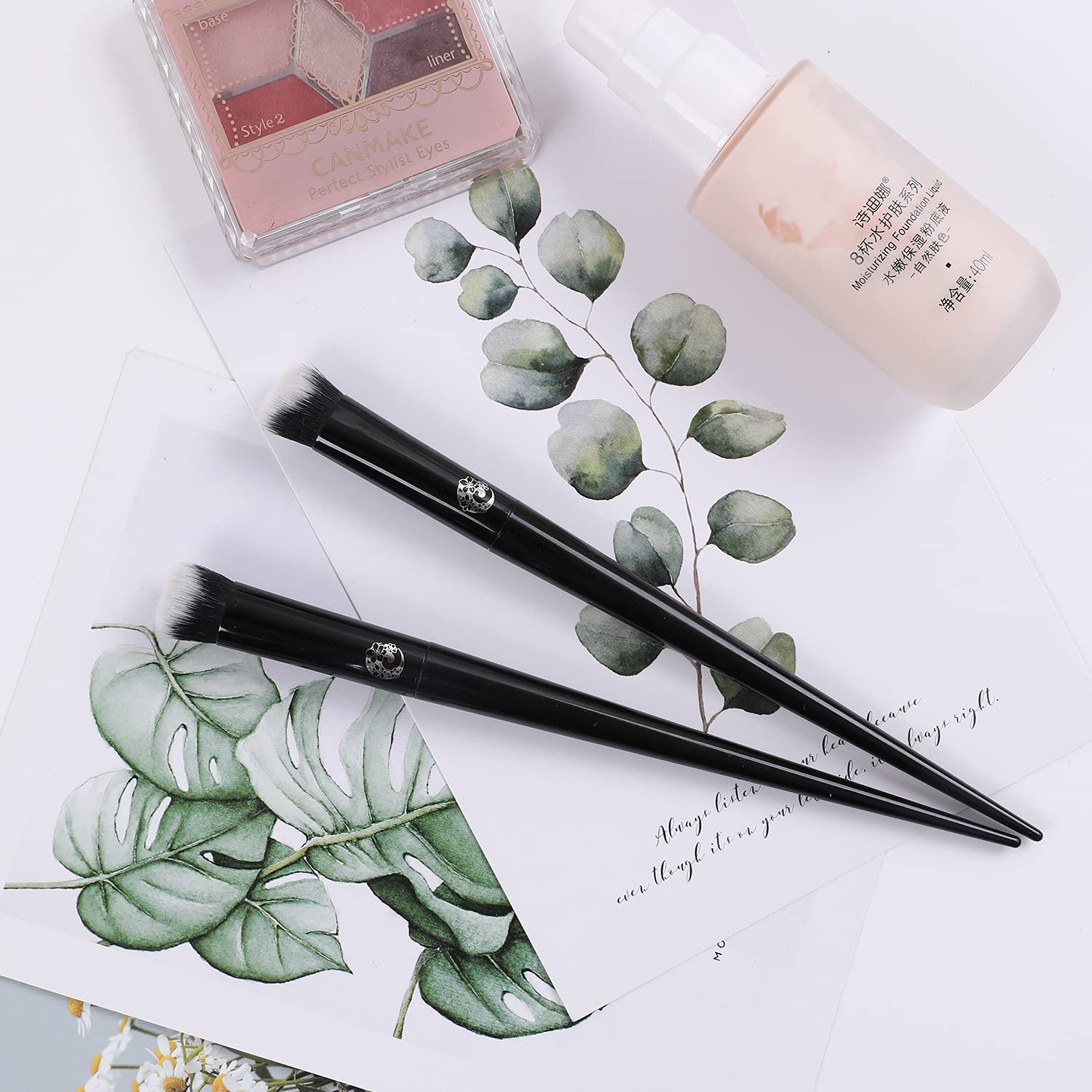 ENERGY Precision Concealer Brush Under Eye Nose Contour Foundation Brush for Liquid Cream Foundation Powder Eyebrow Concealer Blending Baking Buffing Vegan Premium Synthetic Makeup Brush Black - Image 7