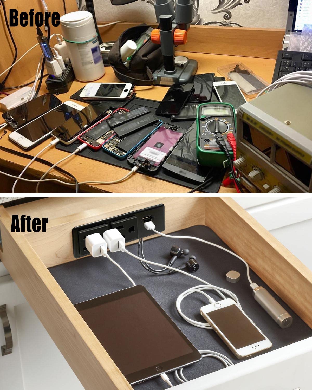 Drawer Outlet Kit 2 AC 15Amp Sockets 2 USB 5V 2A Ports Home Use - Image 6
