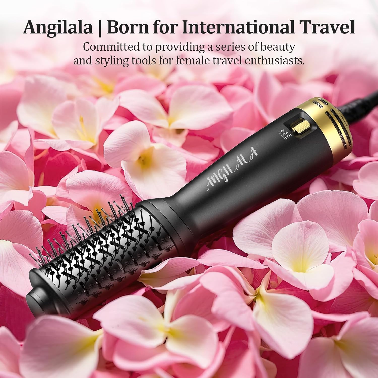 Dual Voltage(100~250V) Mini Hair Dryer Brush with European Plug Adapter for International Travel, Europe Travel Essentials for Women - Image 7