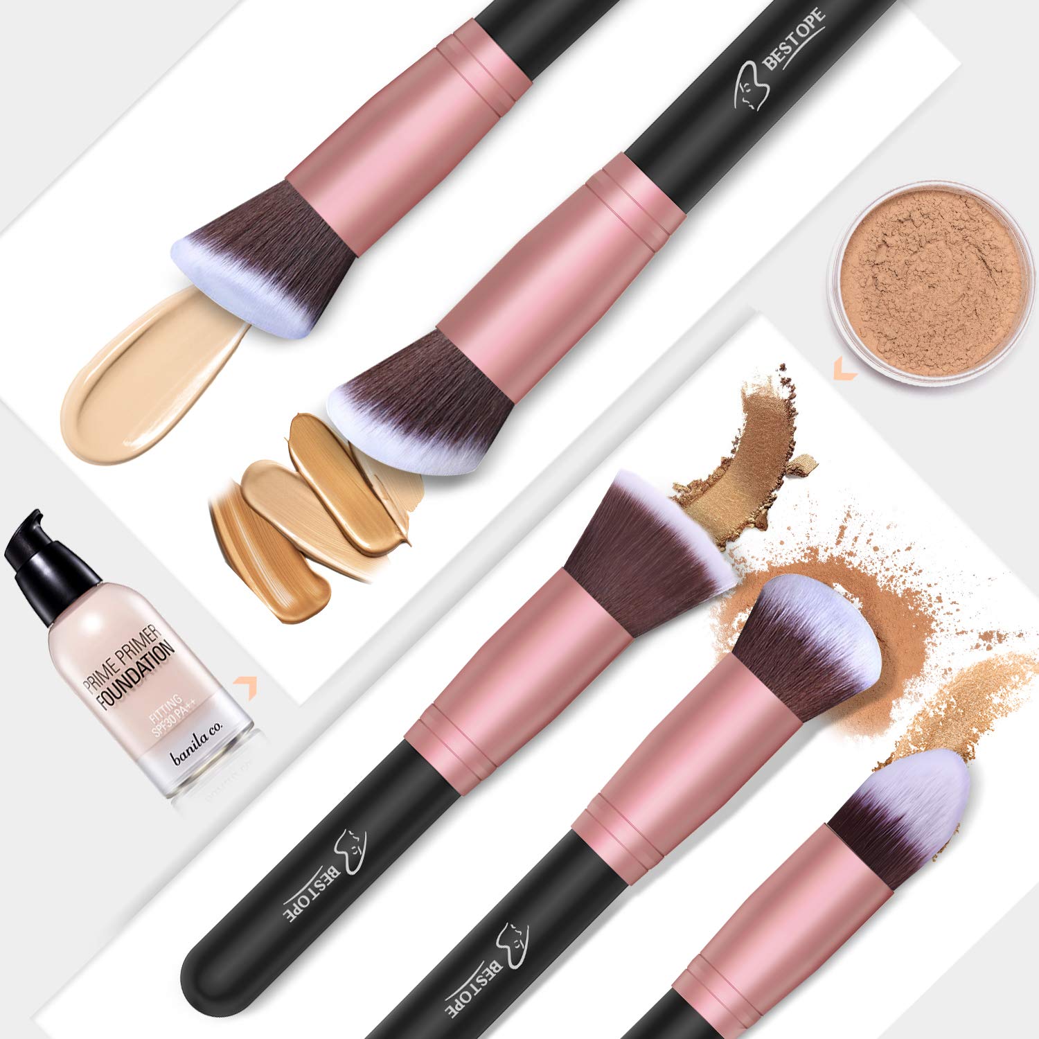 Makeup Brushes Makeup Brush Set - 16 Pcs BESTOPE PRO Premium Synthetic Foundation Concealers Eye Shadows Make Up Brushes set,Eyeliner Brushes(Black) - Image 3