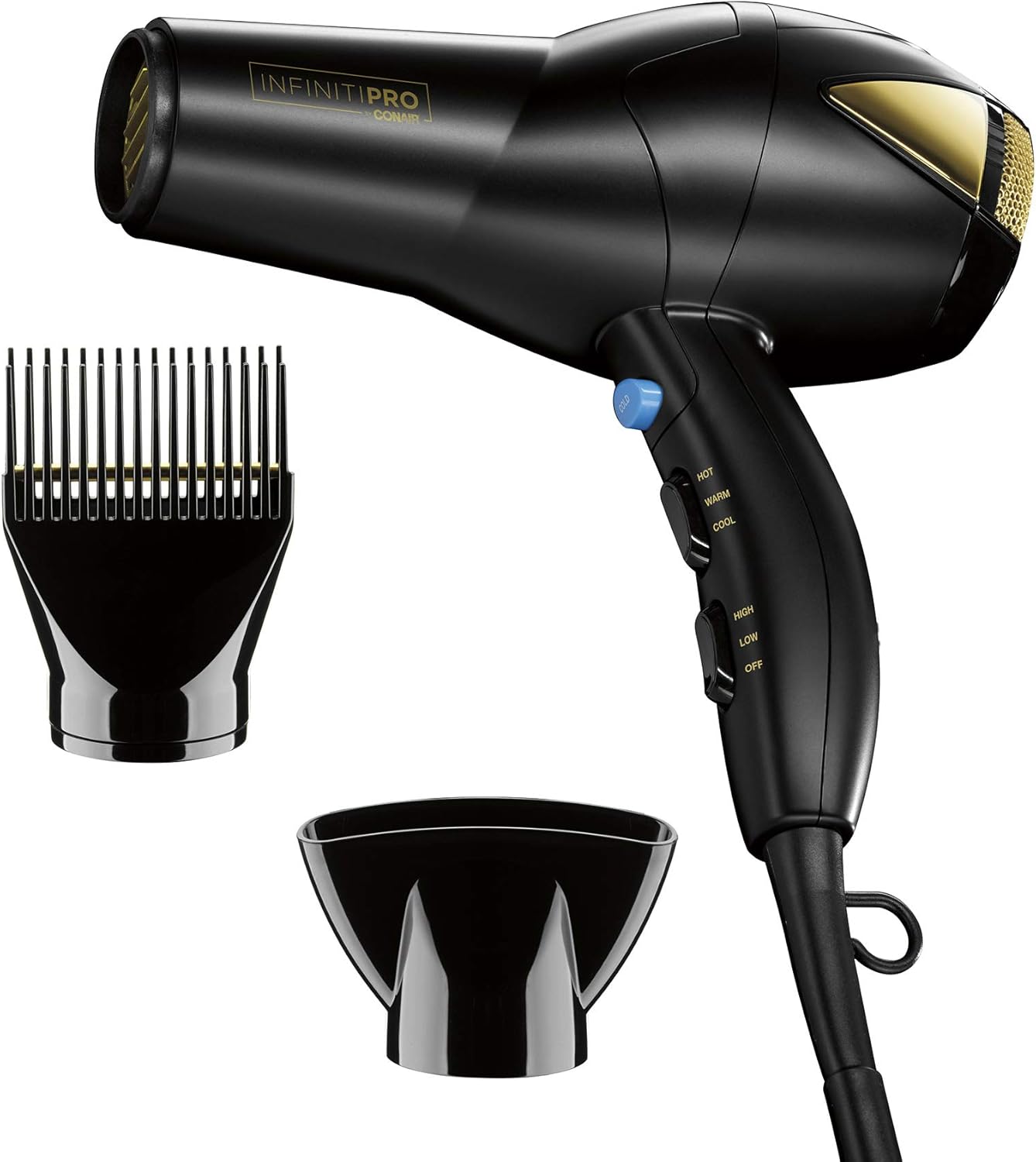 INFINITIPRO by CONAIR 1875 Watt Salon Hair Dryer for Coarse, Thick, Wavy, Curly, and Frizzy Hair