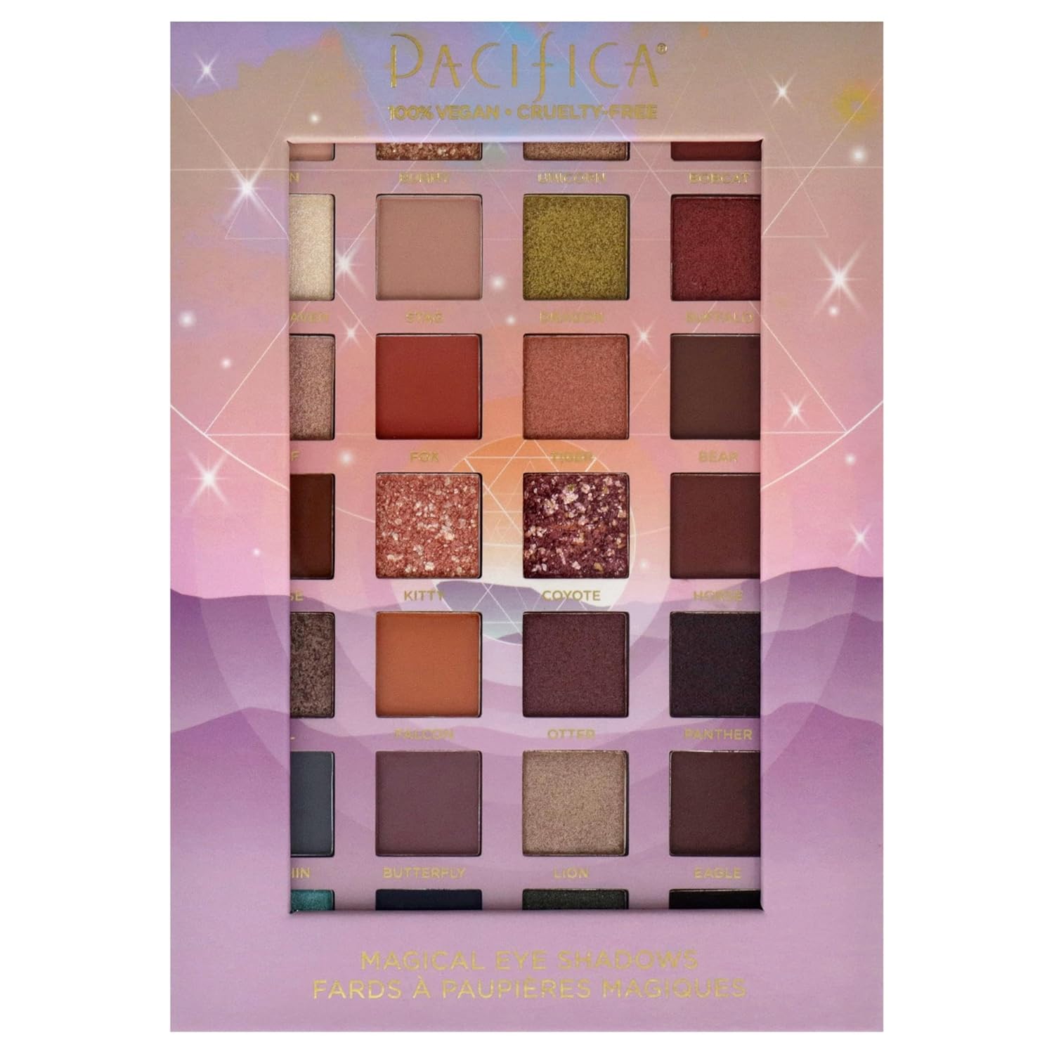 Pacifica Animal Magic Eyeshadow Palette 28 Blendable Talc-Free Vegan Shades 0.89 oz - Image 2