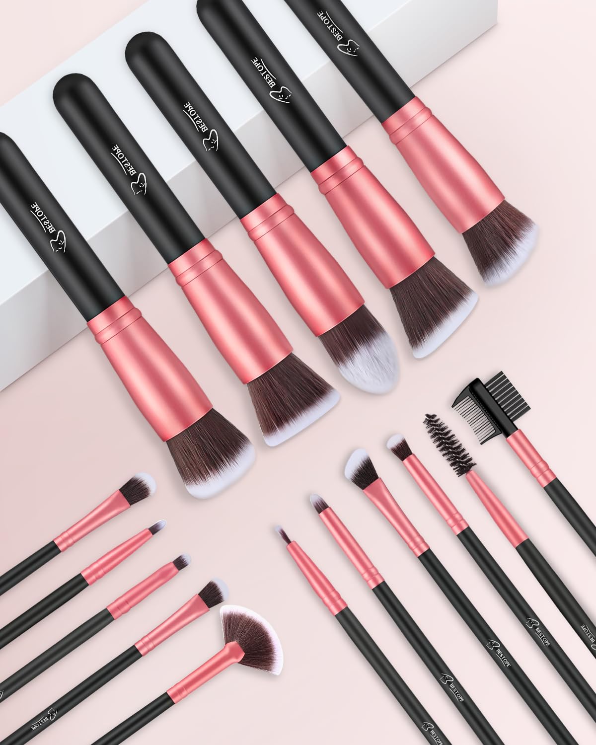 BESTOPE PRO Makeup Brushes 16 Pcs Makeup Brush Set, Blending Brush for Foundation, Premium Synthetic Powder Concealers Makeup Brushes for Eyes and Face, Eye Shadows Brushes, Eyeliner Make Up Brushes - Image 6