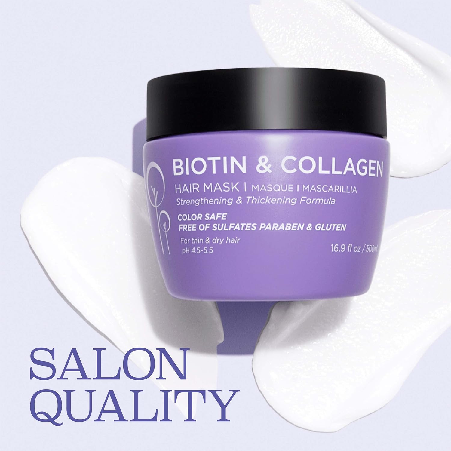Luseta Biotin Collagen Hair Mask for Dry & Damaged Hair 16.9 Oz, Strengthening & Thickening Treatment Deep Conditioning Hair Treatment - Image 4